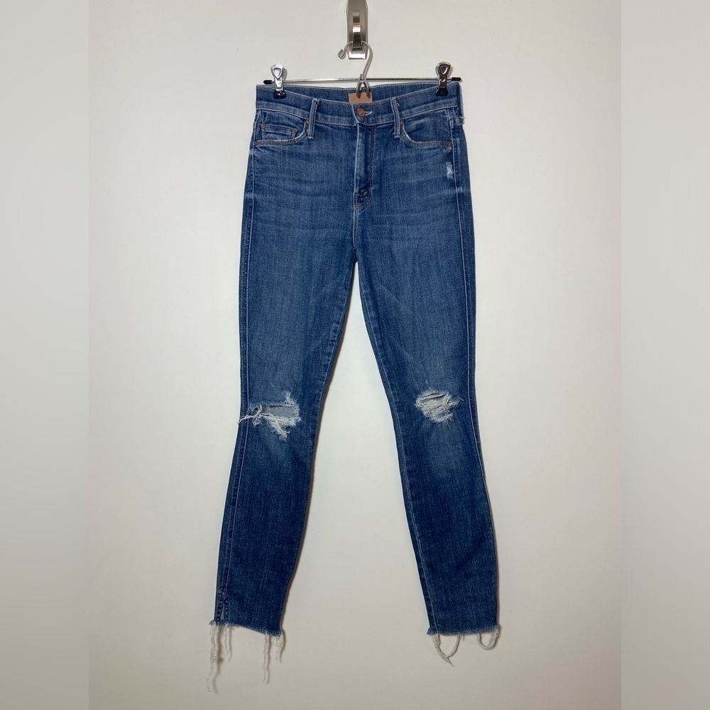 Mother Women's Jeans The Vamp Fray Wash Crazy Like a Fox Distressed Size 25 Blue
